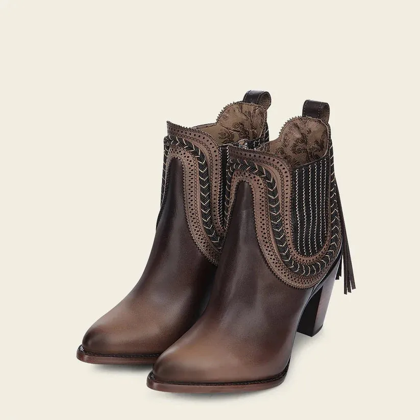 3F0KRS- Cuadra brown cowhide ankle boots for women