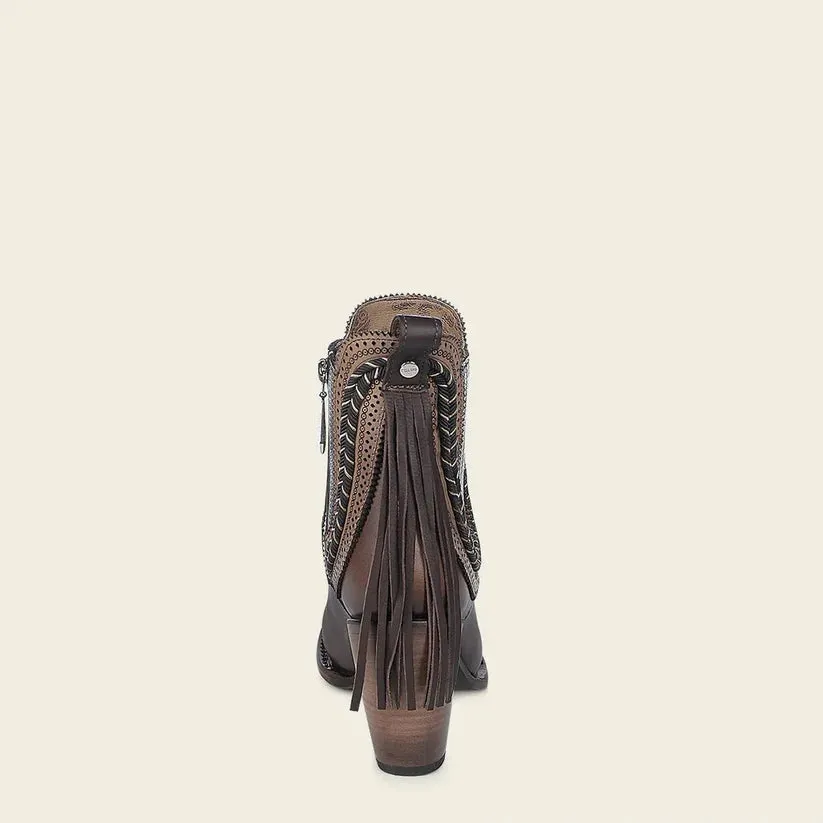 3F0KRS- Cuadra brown cowhide ankle boots for women