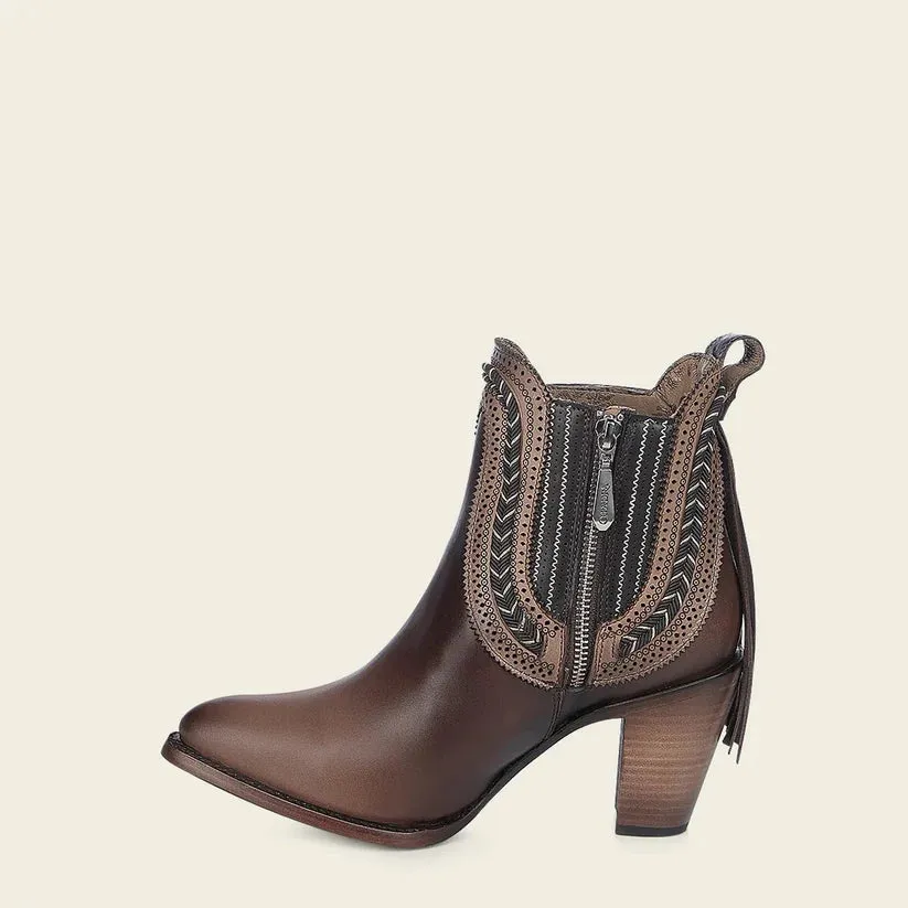 3F0KRS- Cuadra brown cowhide ankle boots for women