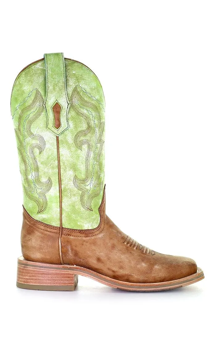 A4102- Corral sand western cowboy leather boots for women