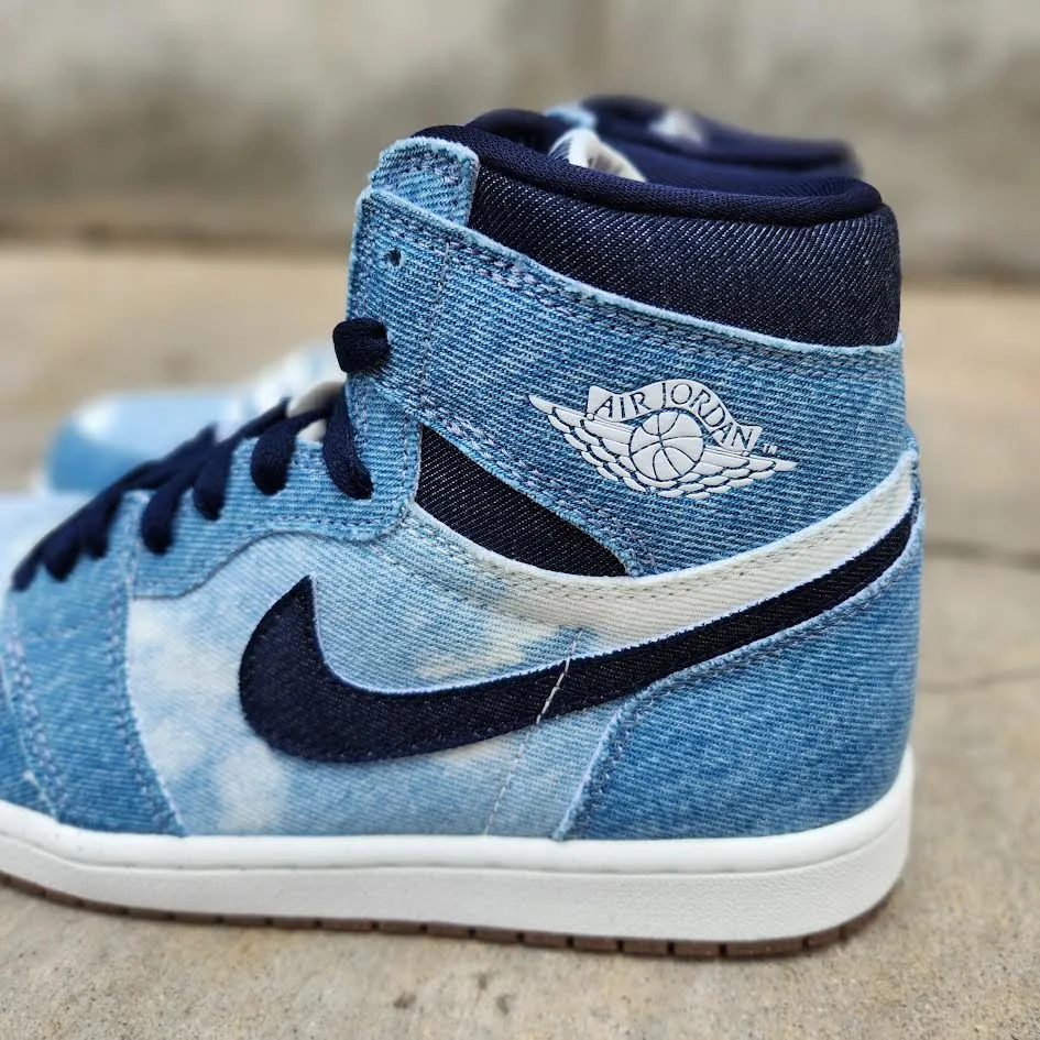 Air Jordan 1 Retro High OG Denim - Classic Vintage Style Sneakers for Trendy Streetwear Fashion