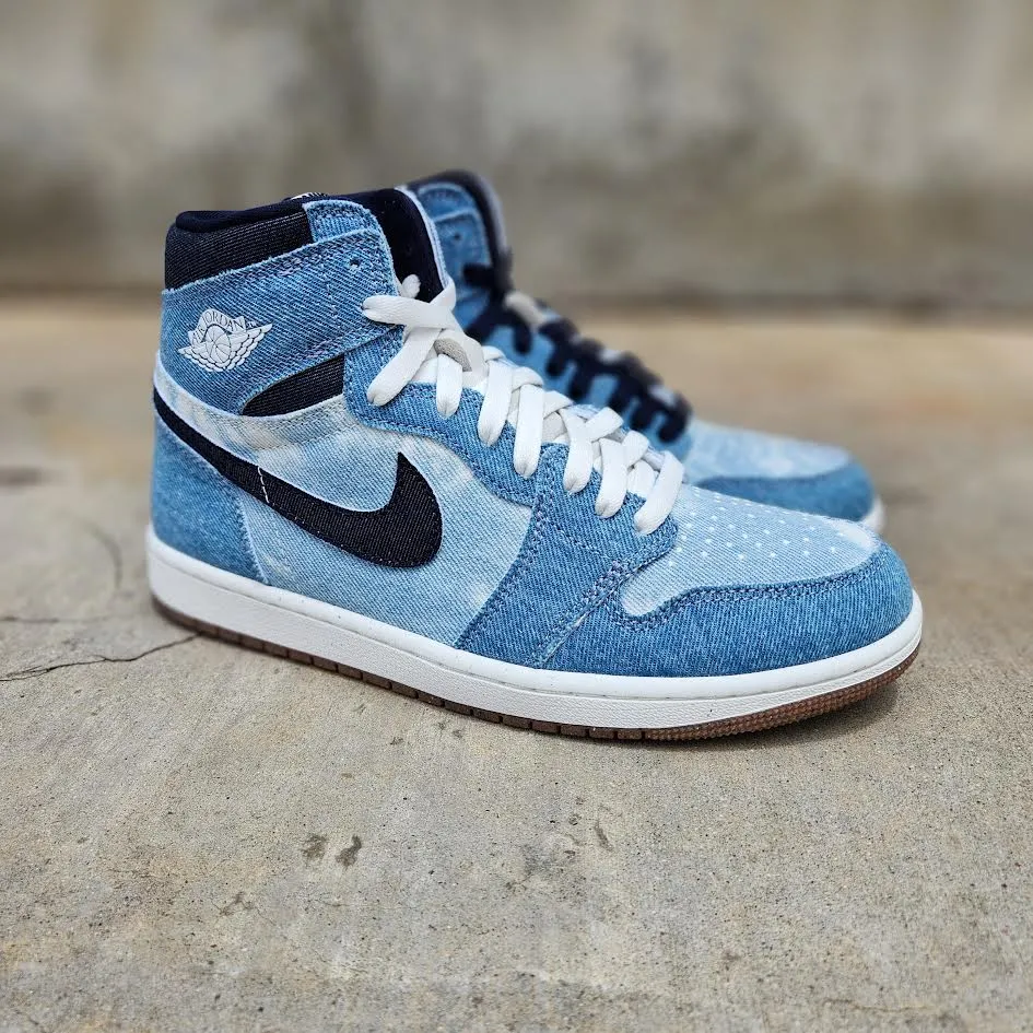 Air Jordan 1 Retro High OG Denim - Classic Vintage Style Sneakers for Trendy Streetwear Fashion