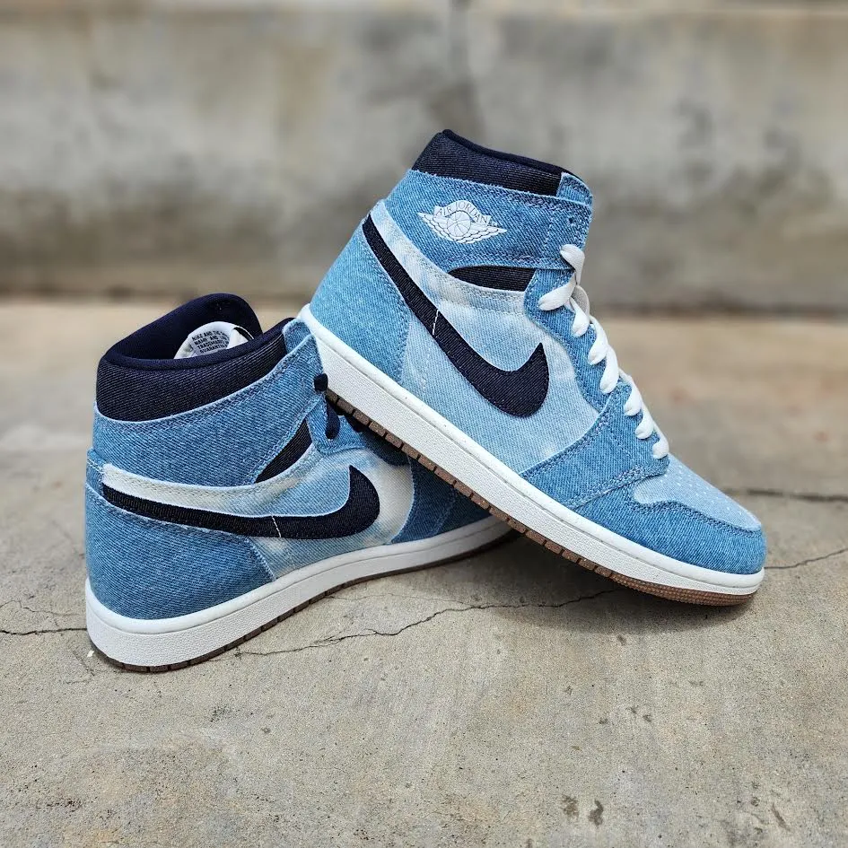 Air Jordan 1 Retro High OG Denim - Classic Vintage Style Sneakers for Trendy Streetwear Fashion