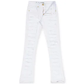 Argonaut Nations Boys Ripped Stacked Jeans (White)