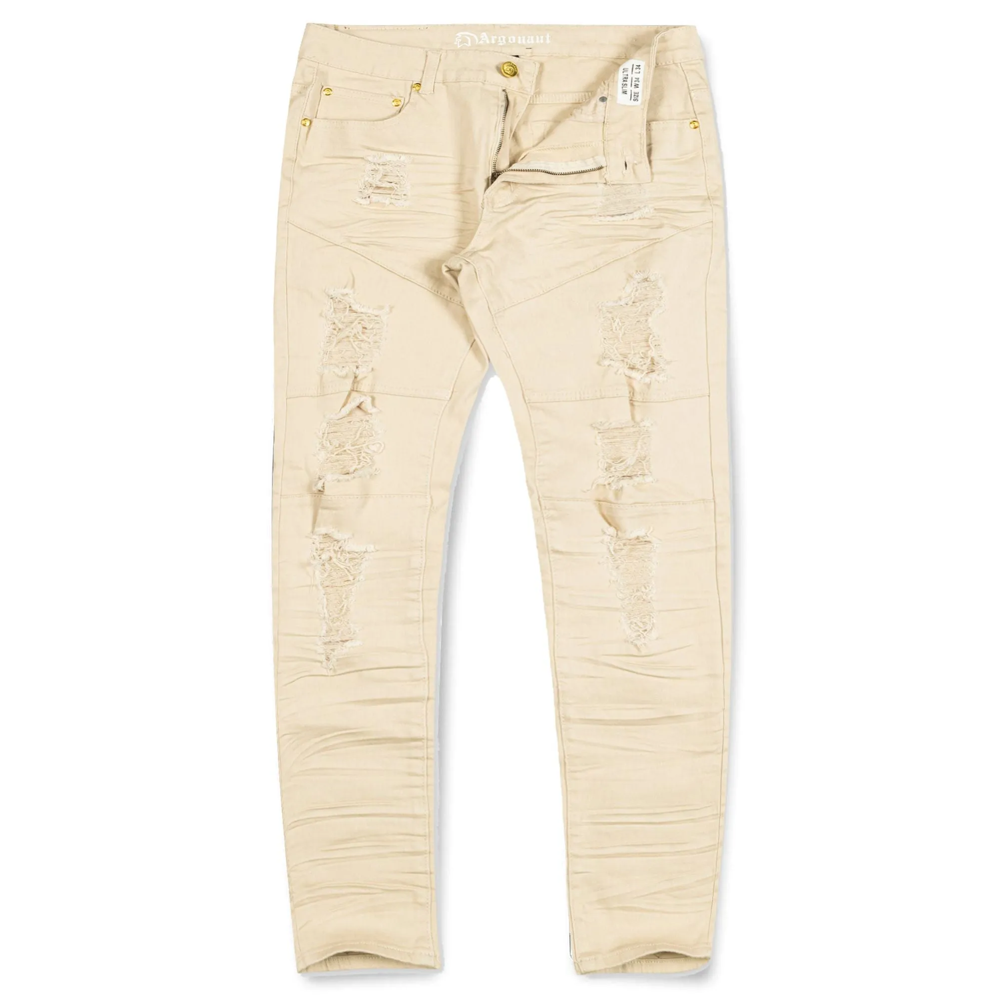 Argonaut Nations Men Ripped Jeans (Bone)