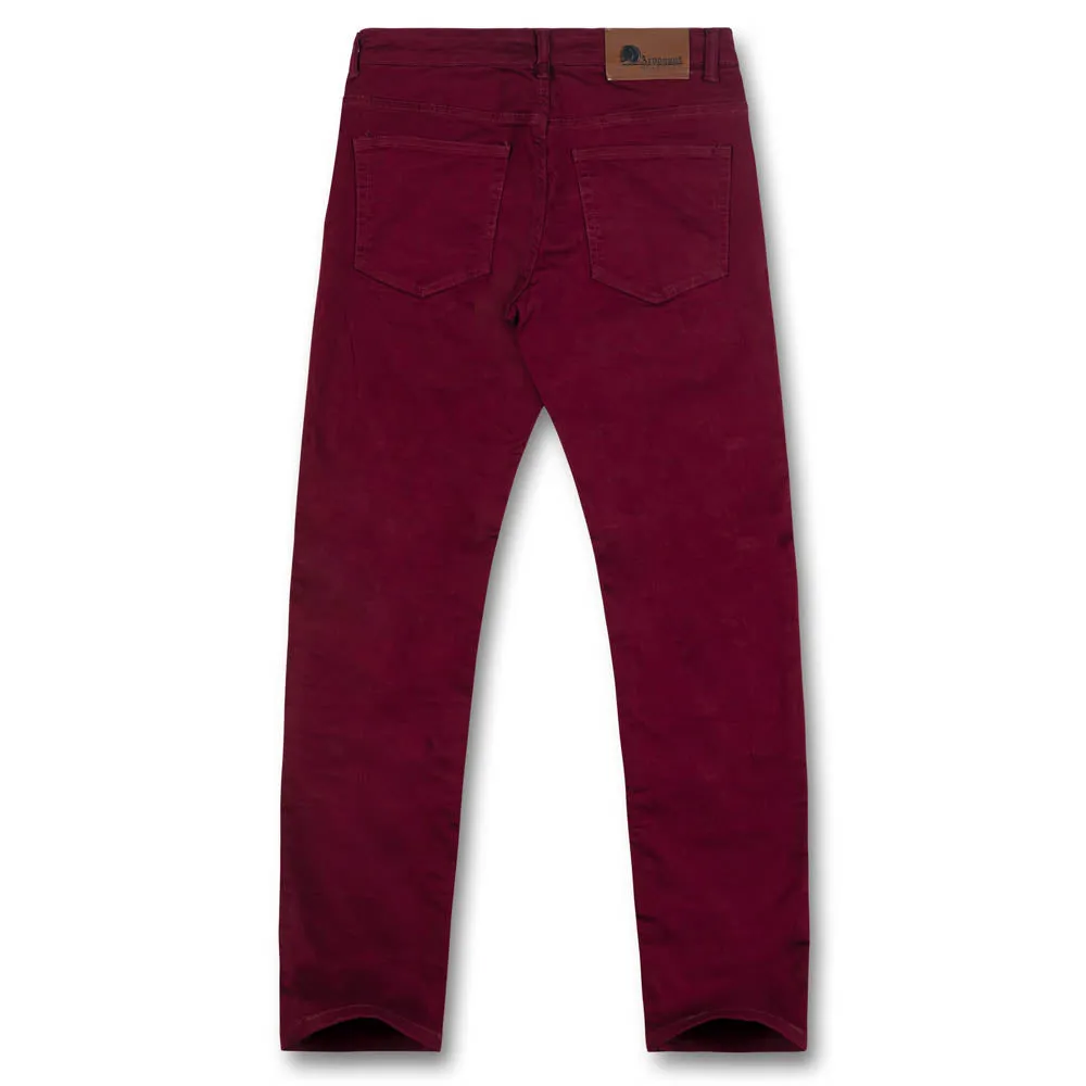 Argonaut Nations Men Ripped Skinny Fit Denim Jeans (Burgundy)