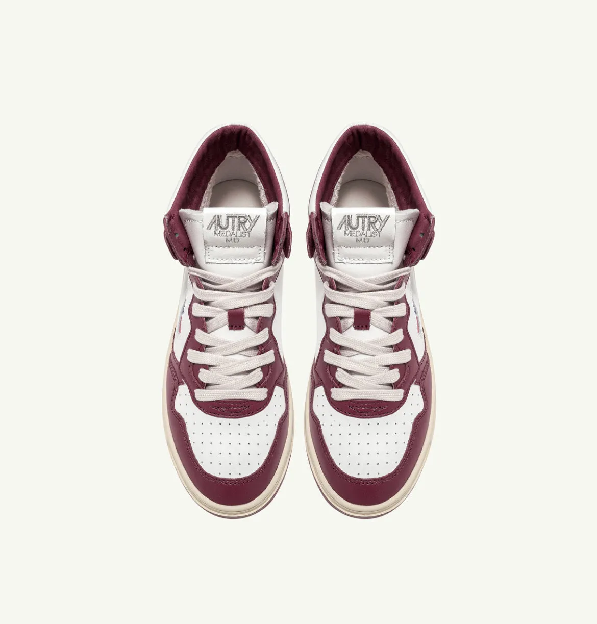 Autry Action Shoes Sneaker Medalist Mid Women white burgundy AUMWWB13