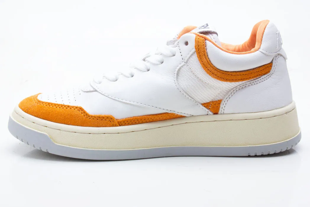 Autry Action Shoes Sneaker Open Mid Women white orange AOMWSM05