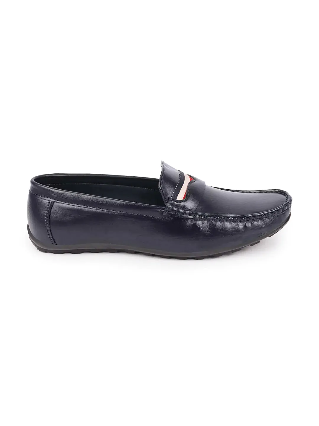 Basics Men Blue Colored Stripe Design Casual Slip On Loafers and Moccasin Shoes