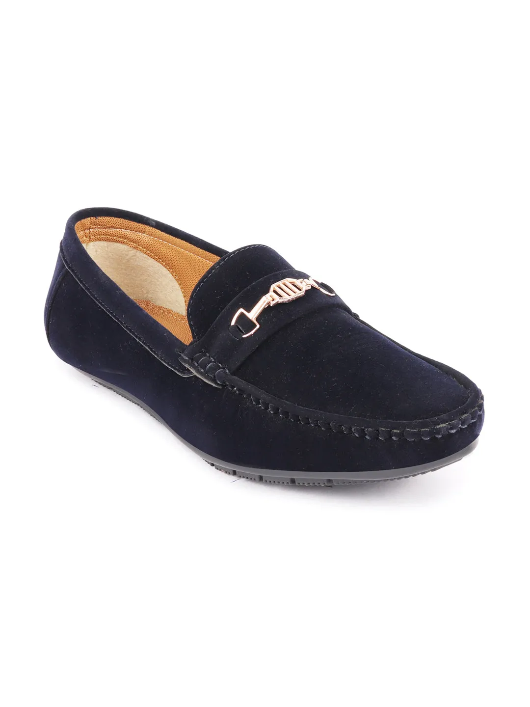 Basics Men Navy Blue Horsebit Buckle Outdoor Comfort Loafer Shoes