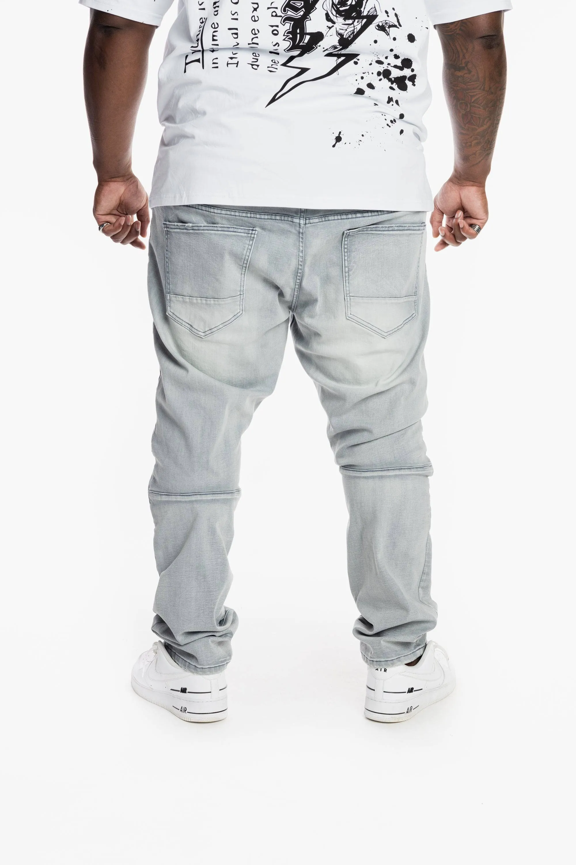 Big and Tall Clean Engineered Jeans - Light Grey