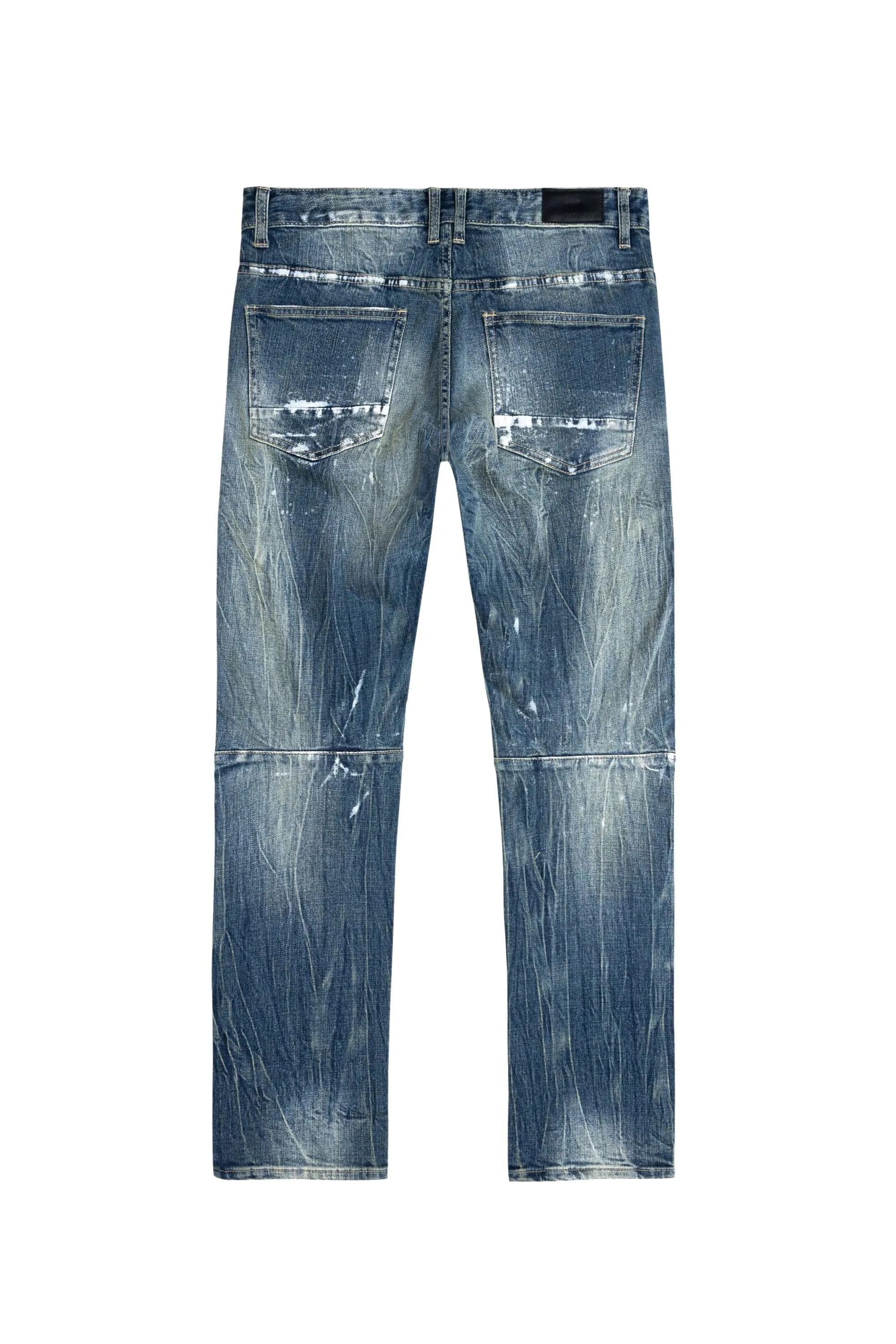 Big and Tall Patch Washed Jeans - Alley Blue