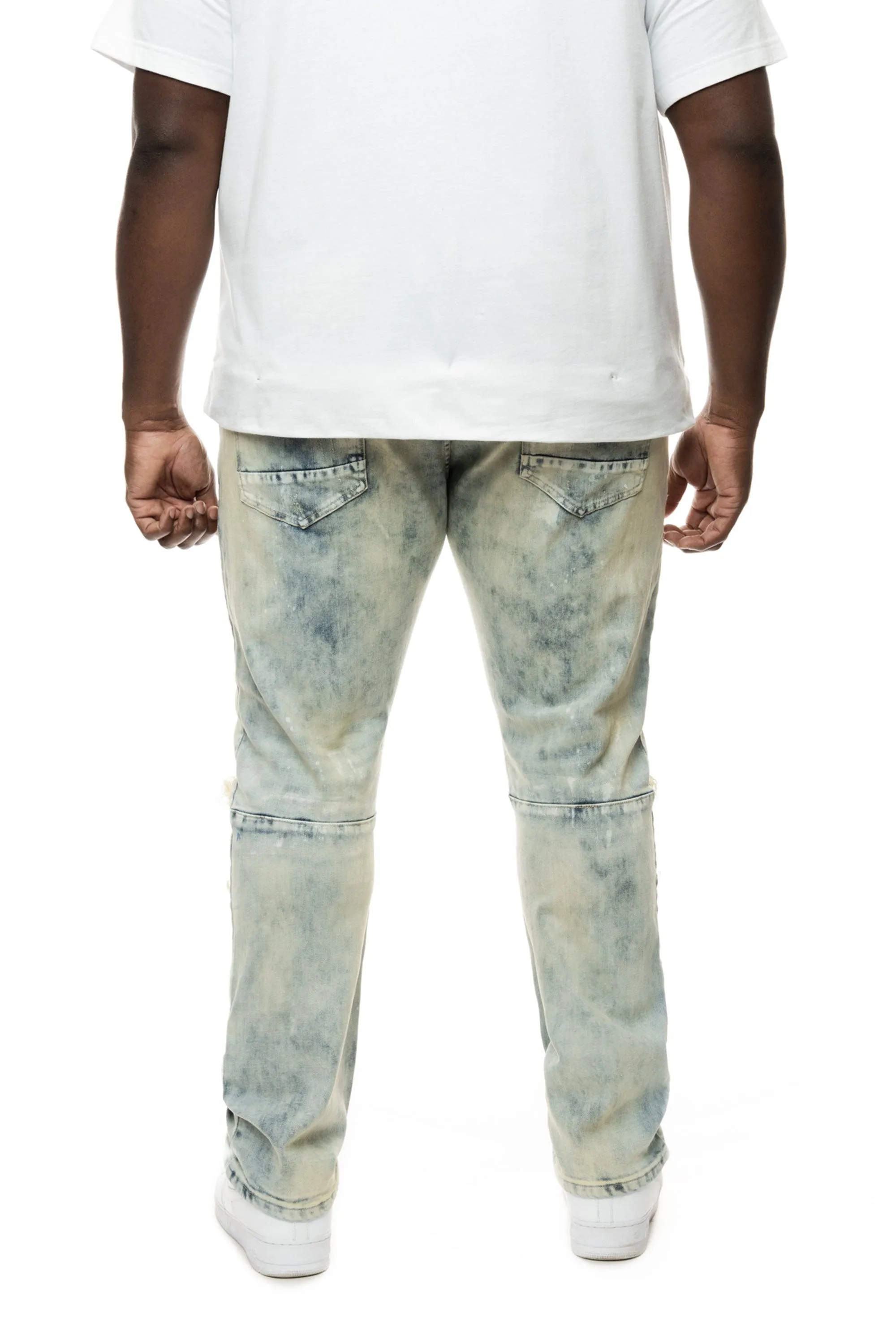 Big and Tall Patch Washed Jeans- Mojave Blue