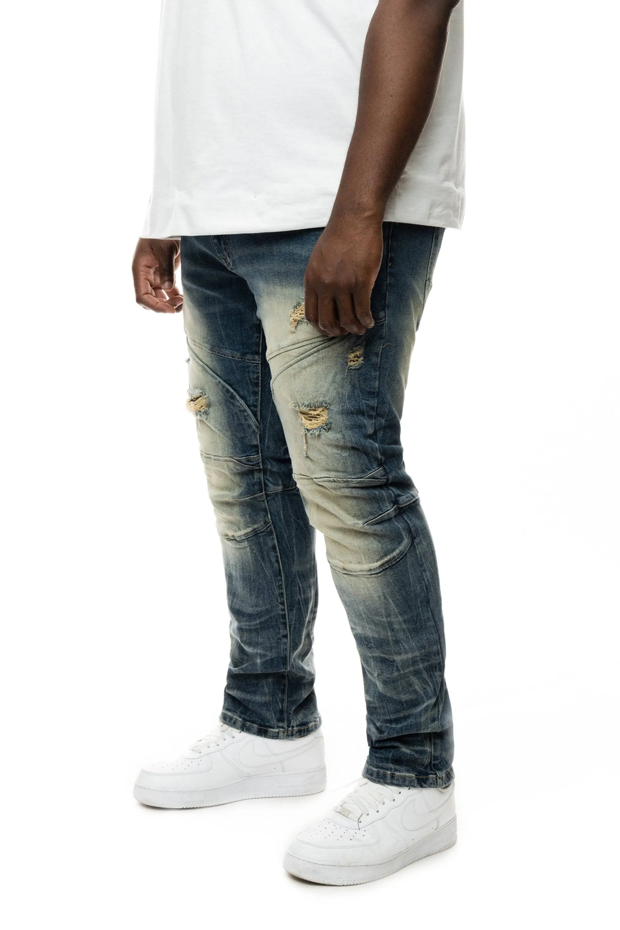 Big And Tall Slim Everyday Biker Jeans - Perth Blue