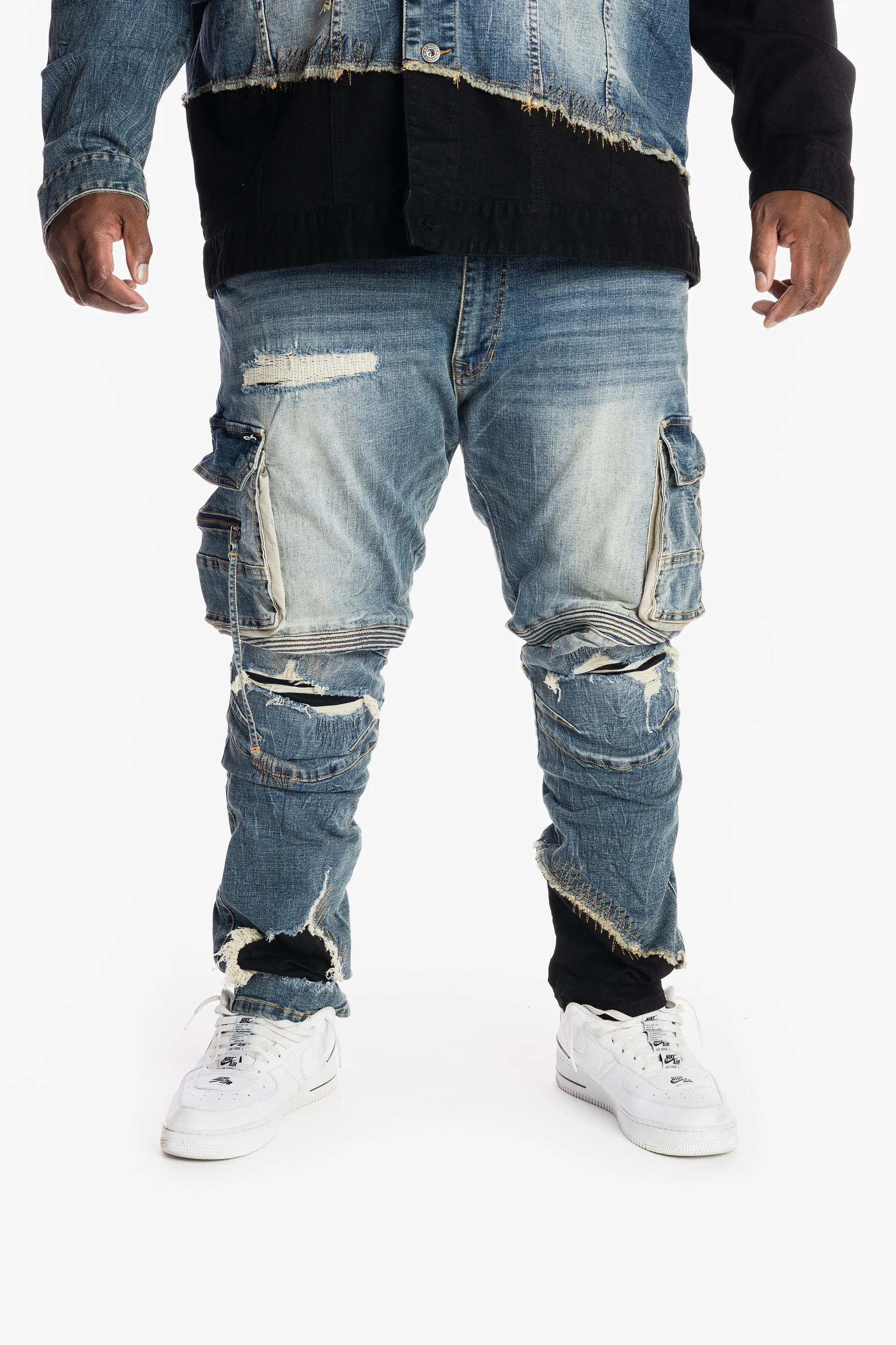 Big and Tall Utility Fashion Jeans - Elysian Blue