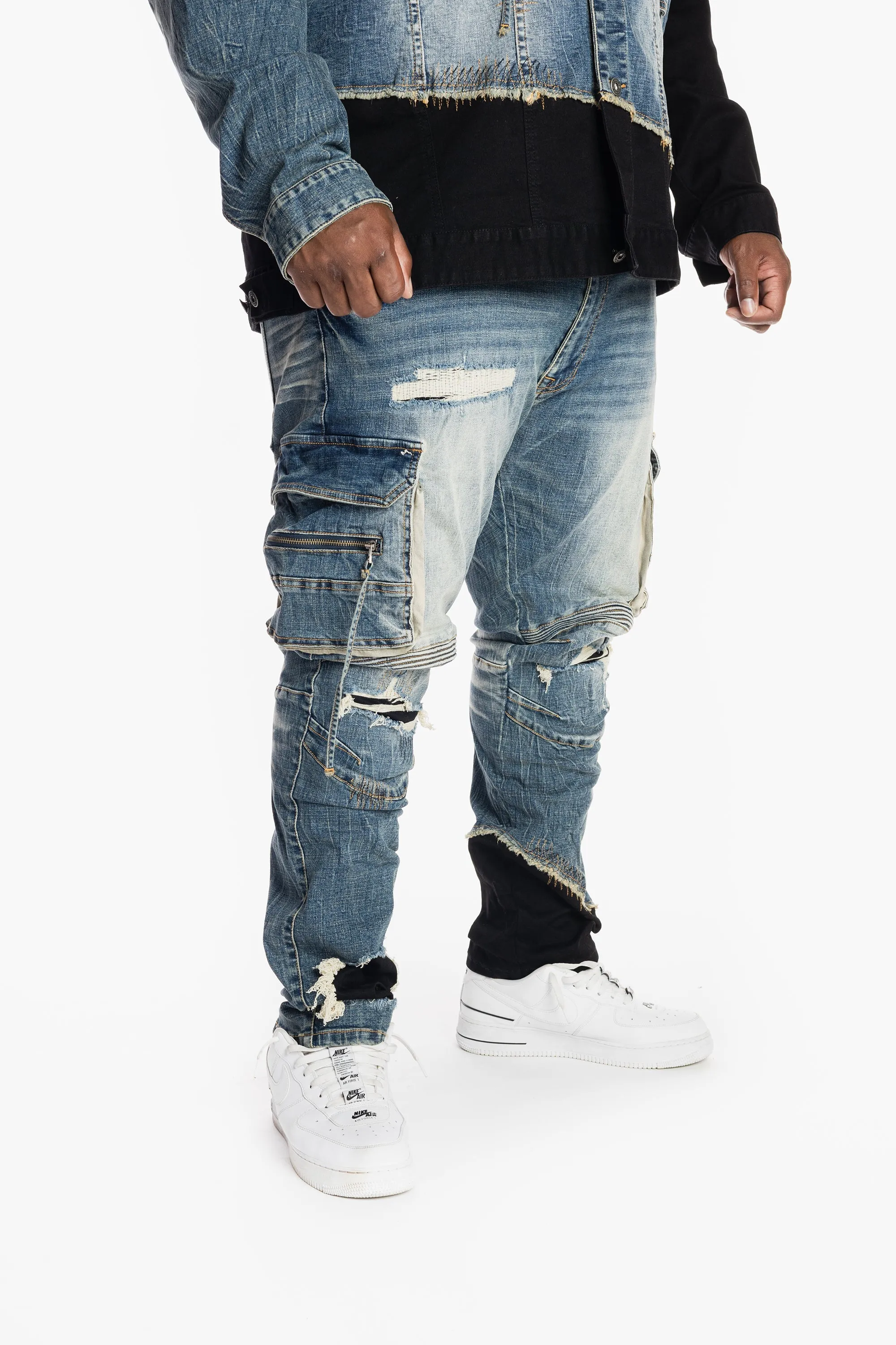 Big and Tall Utility Fashion Jeans - Elysian Blue