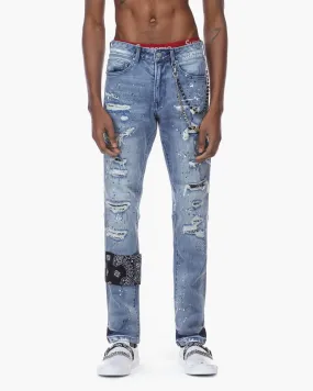 Bleunoir Bandana Jeans with Metal Chains