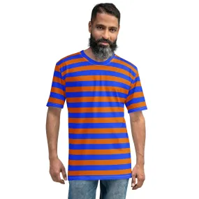 Blue Orange Striped T-shirt For Man