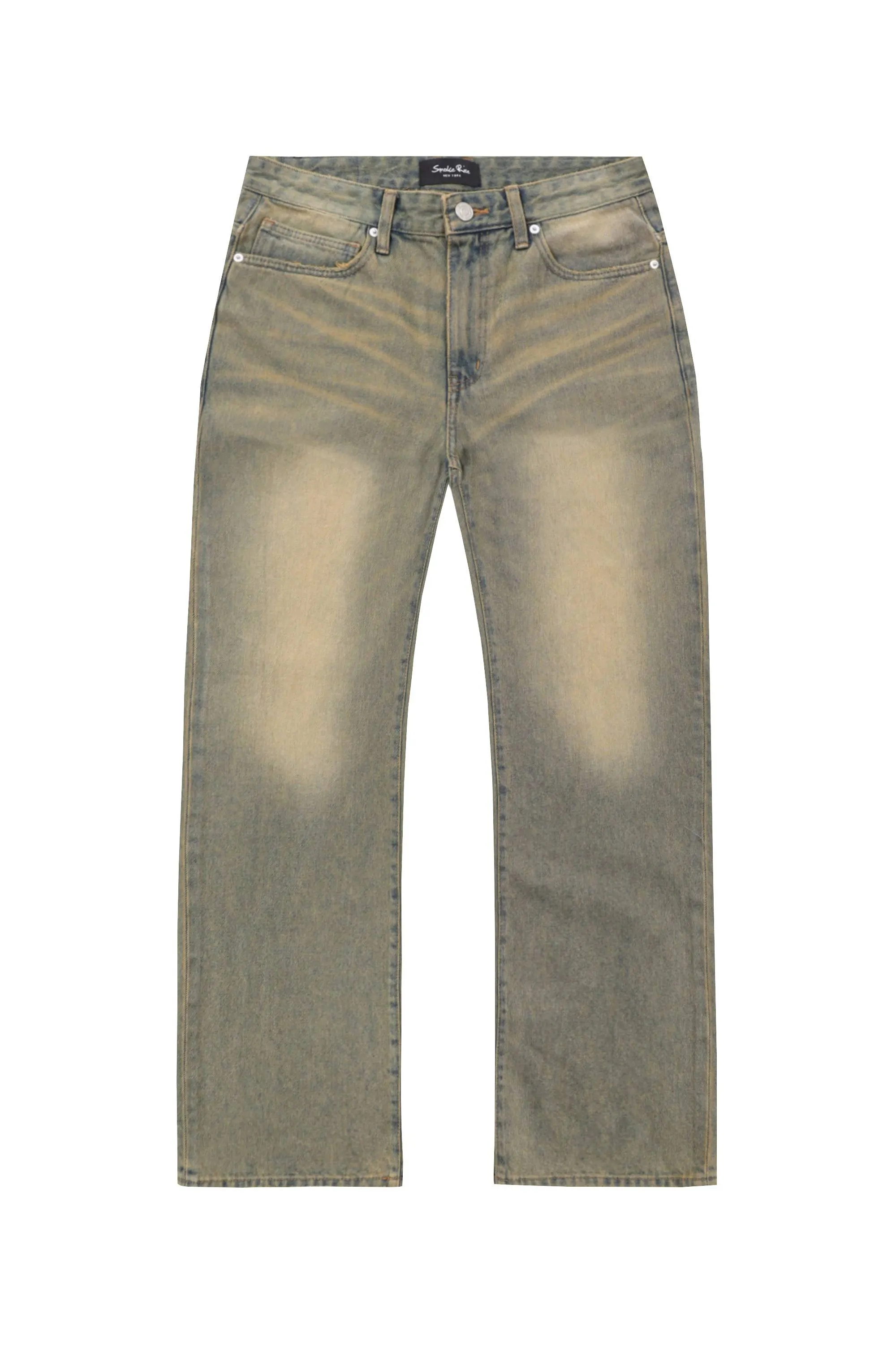 Brown Tinted Denim Pants - Bronze Blue