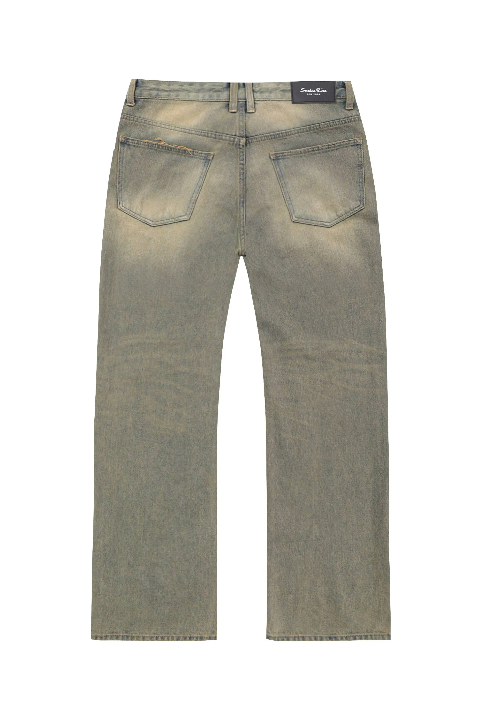 Brown Tinted Denim Pants - Bronze Blue