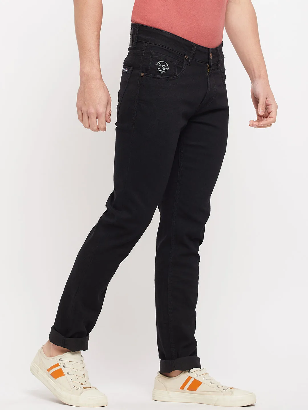 Cantabil  Men Black Denim