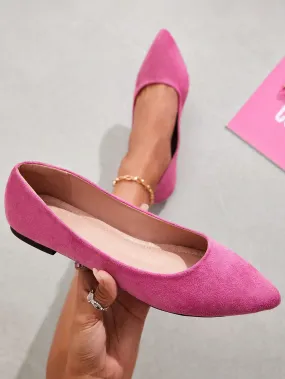 CUCCOO BIZCHIC Women Shoes Valentine Day Fashion Point Toe Lightweight Hot Pink Flat Shoes For Summer Vacation Shoes Summer Sale