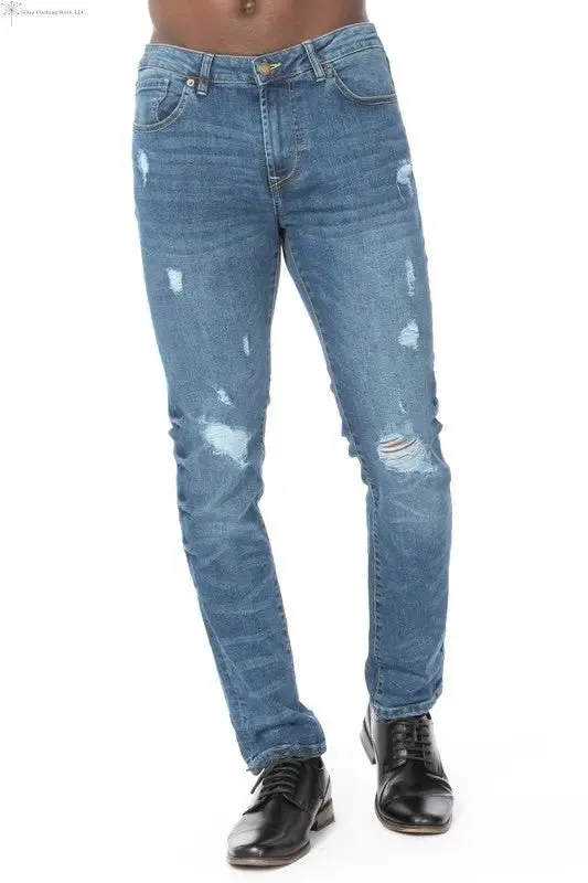 Distress Men's Jeans Slim Fit