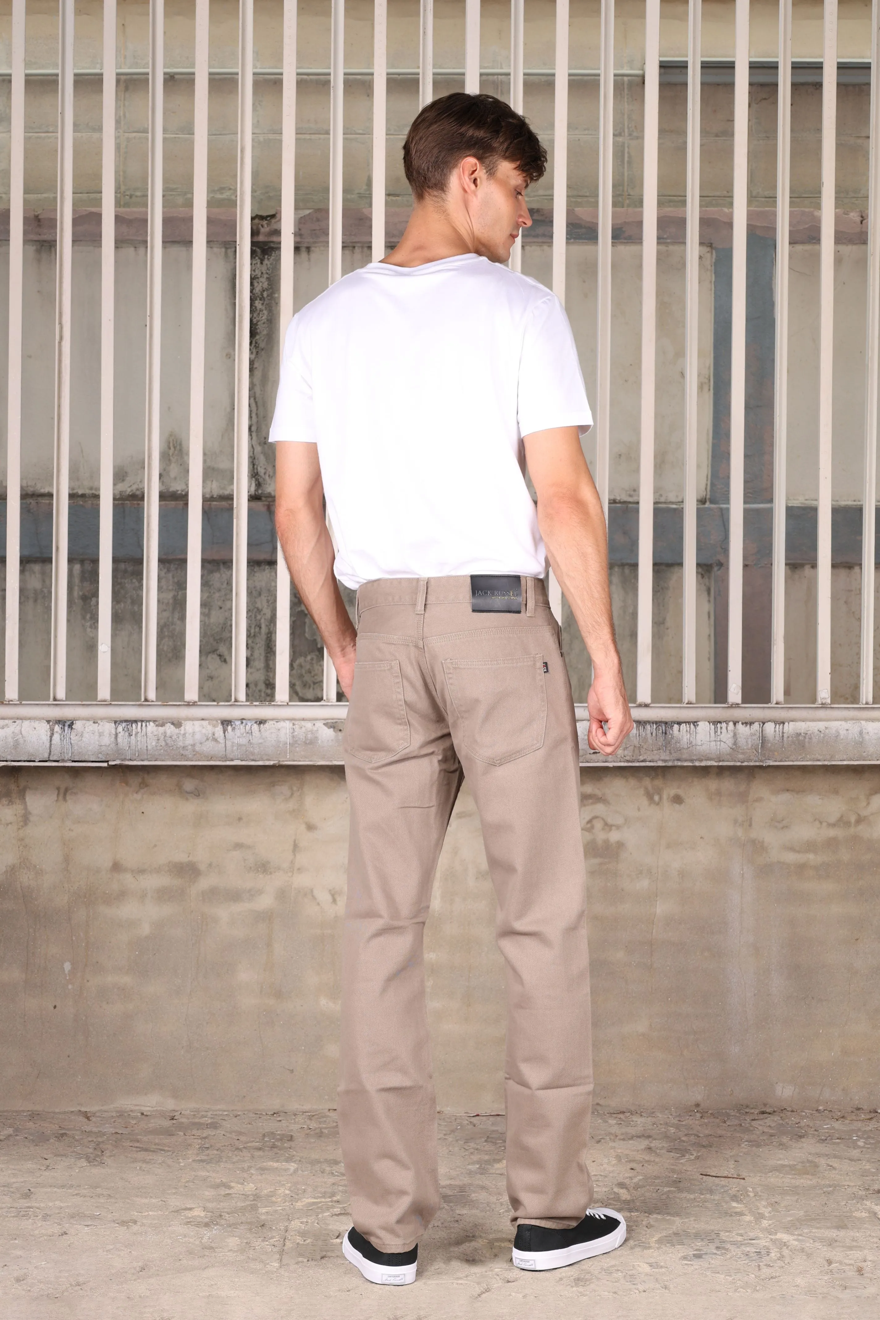 Mens Jack Russell Chino Pants - Straight Fit - Grey - Style J-1191/GY