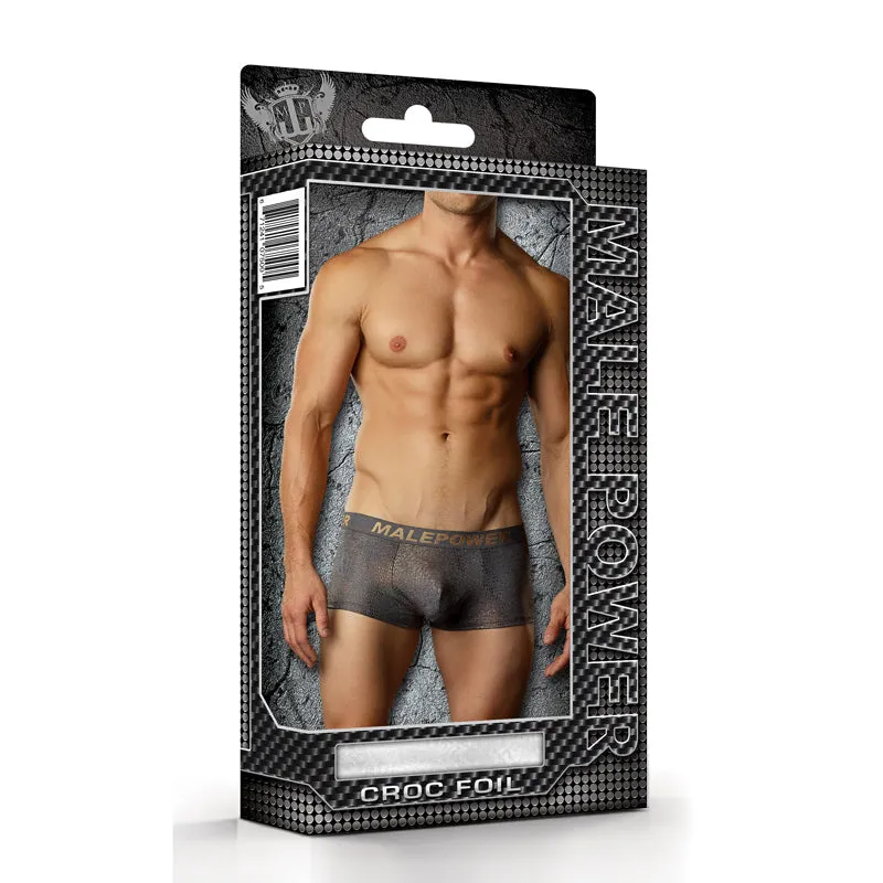 Male Power Croc Foil Mini Pouch Short Grey Xlg