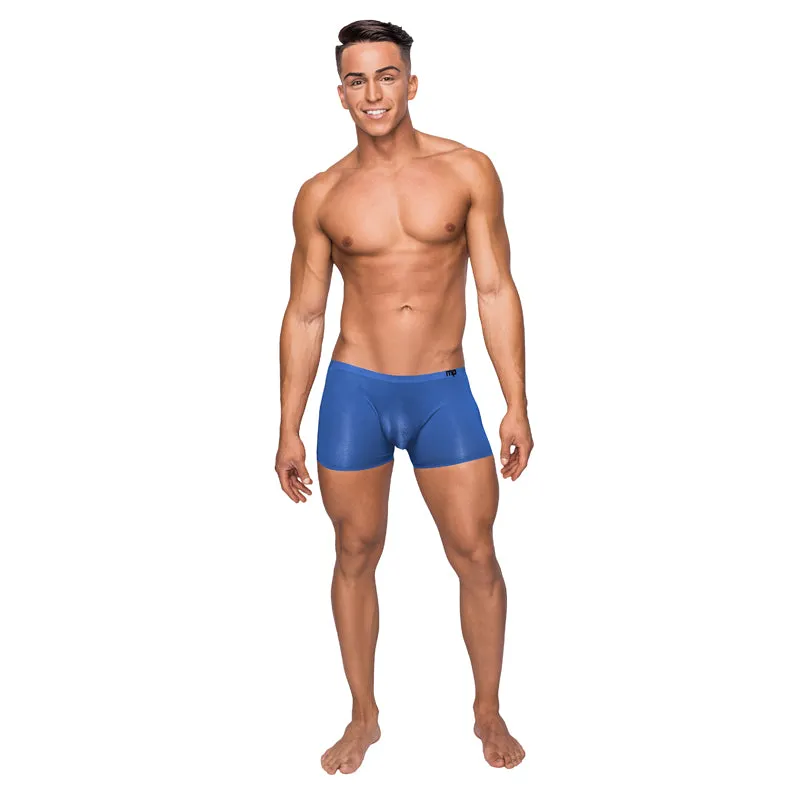 Male Power Seamless Sleek Short Blue Sheer Pouch Medium