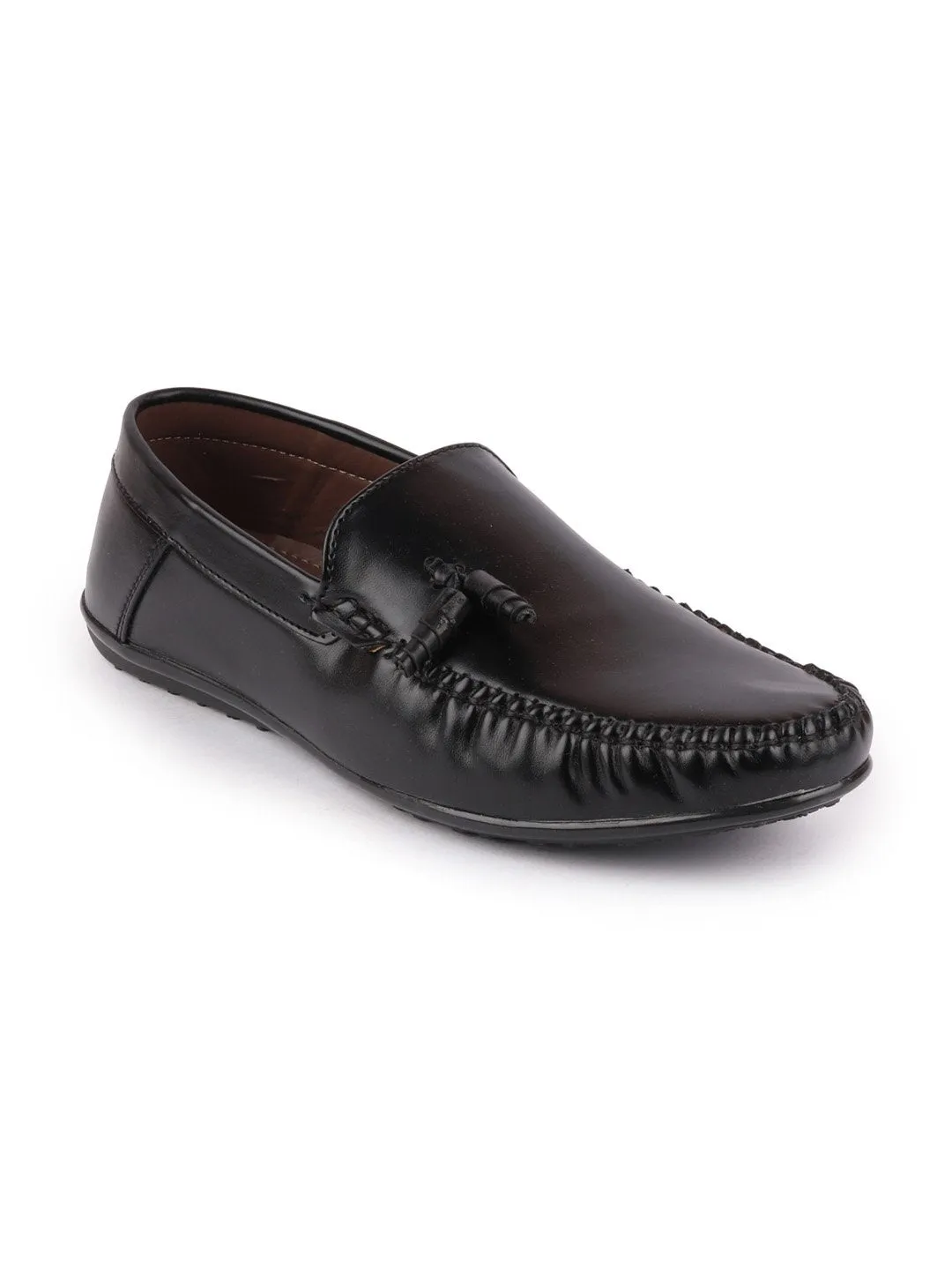 Men Black Casual Slip-On Loafers