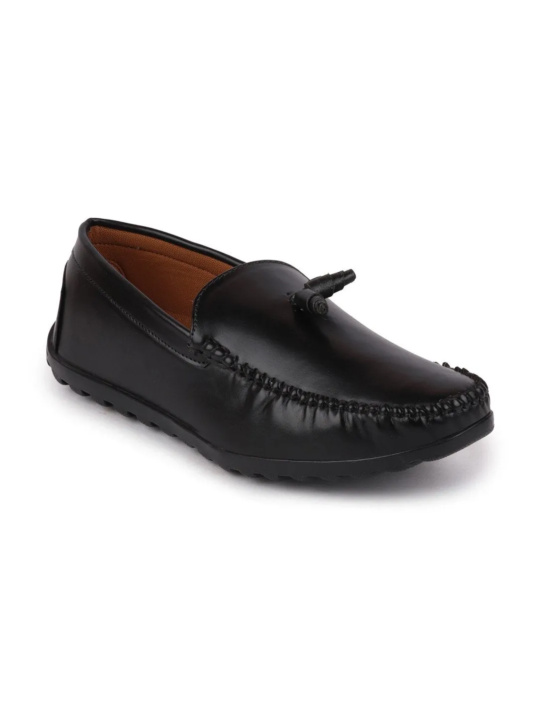 Men Black Casual Slip-On Loafers