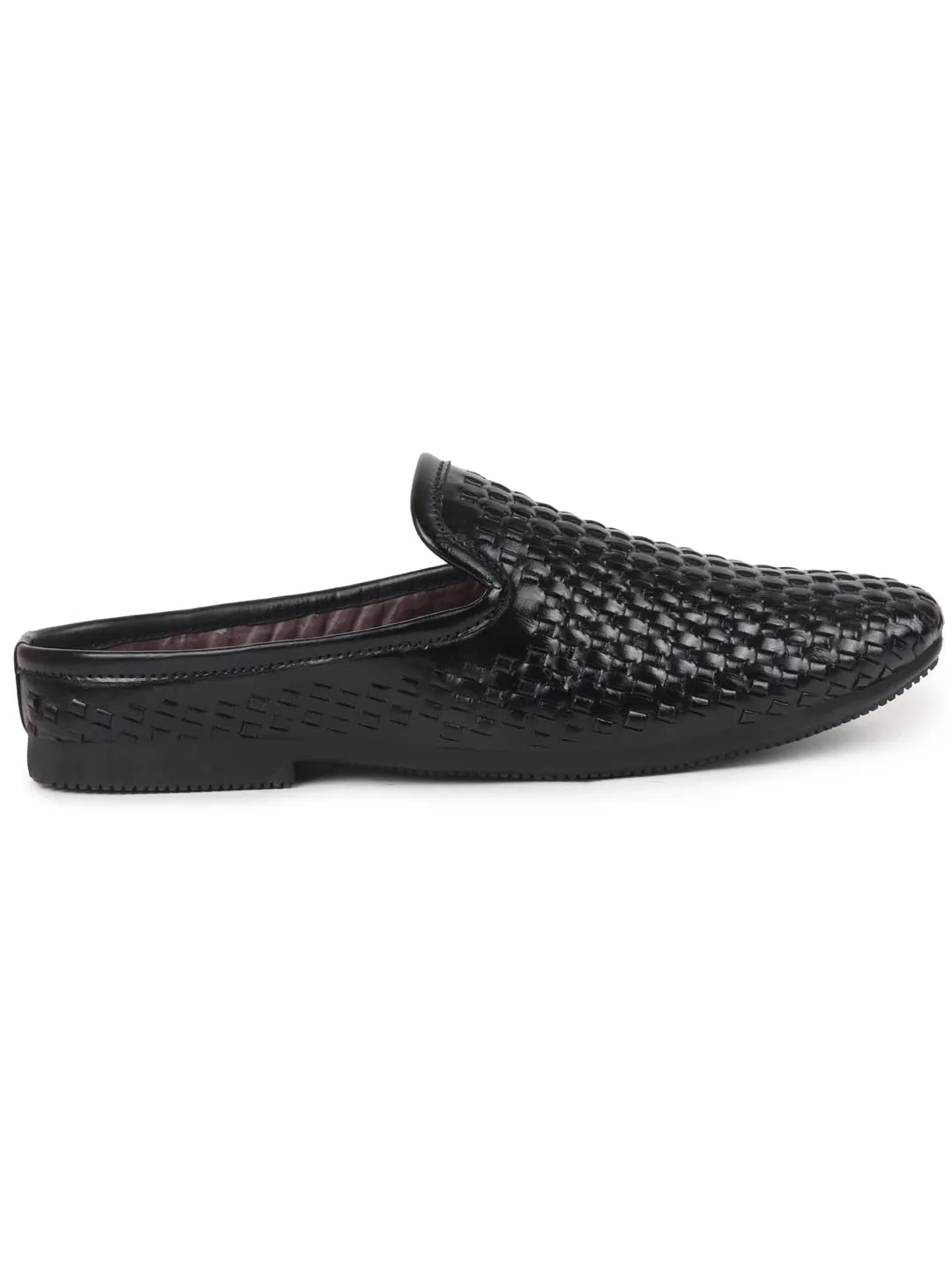 Men Black Ethnic Slip-On Jutis and Mojaris