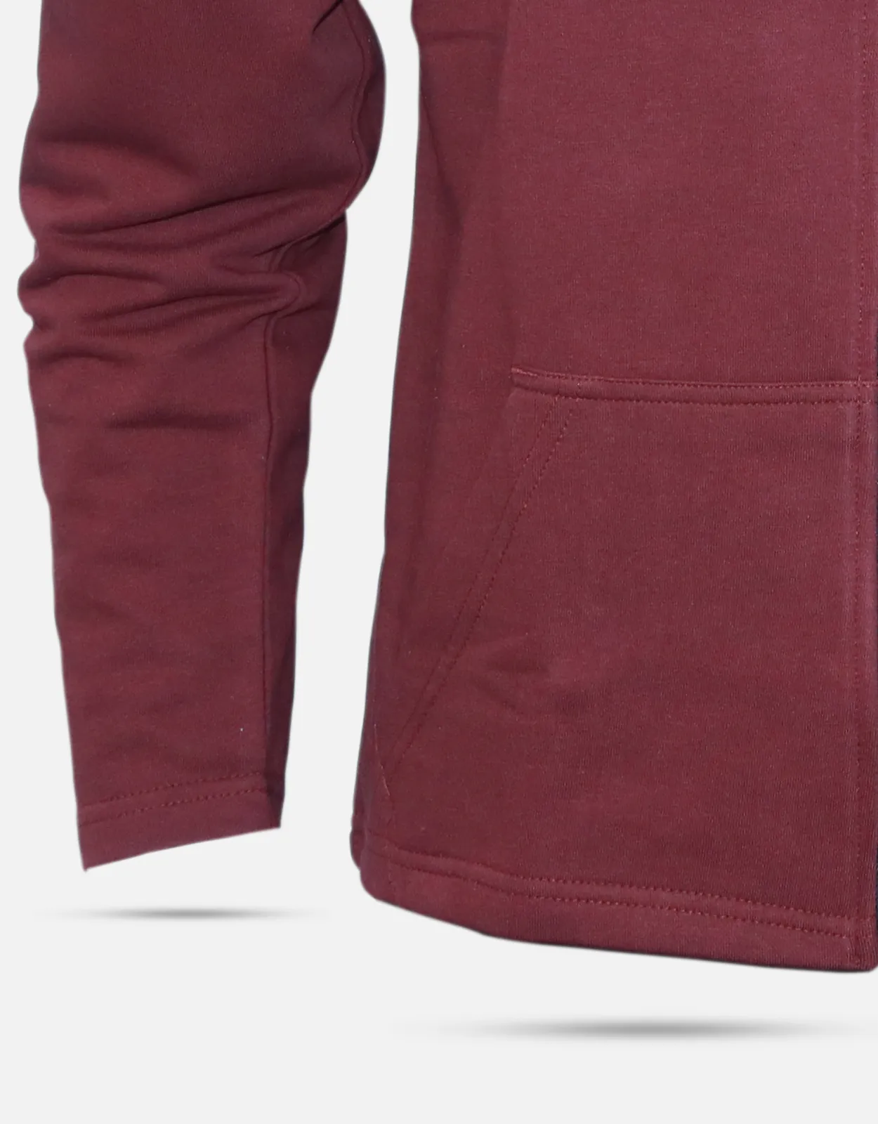 Men Fashion Maroon Mock Neck Zipper