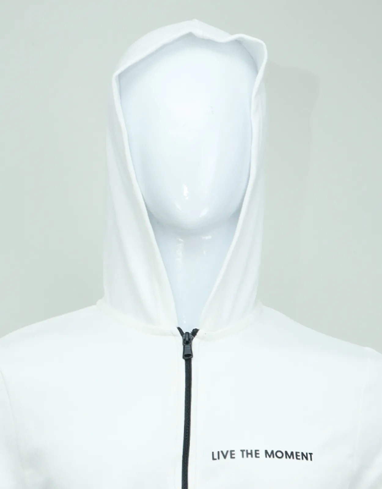 Men Fashion White Zipper Hoodie