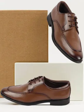 Men Tan Formal Office Comfort Lace-Up Derby Shoes