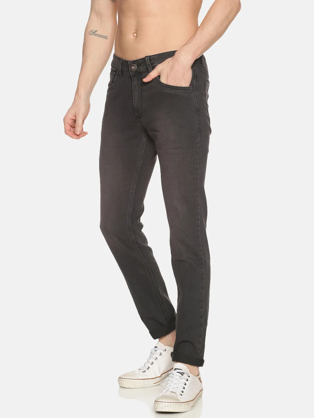 MEN'S BLACK FADED SLIM FIT JEAN