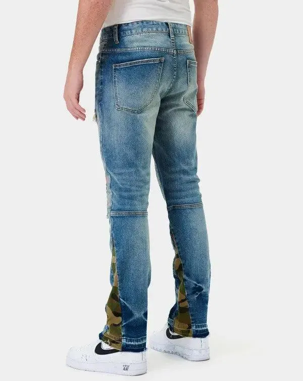 Men's Jeans Ripped & Repaired Slim Straight