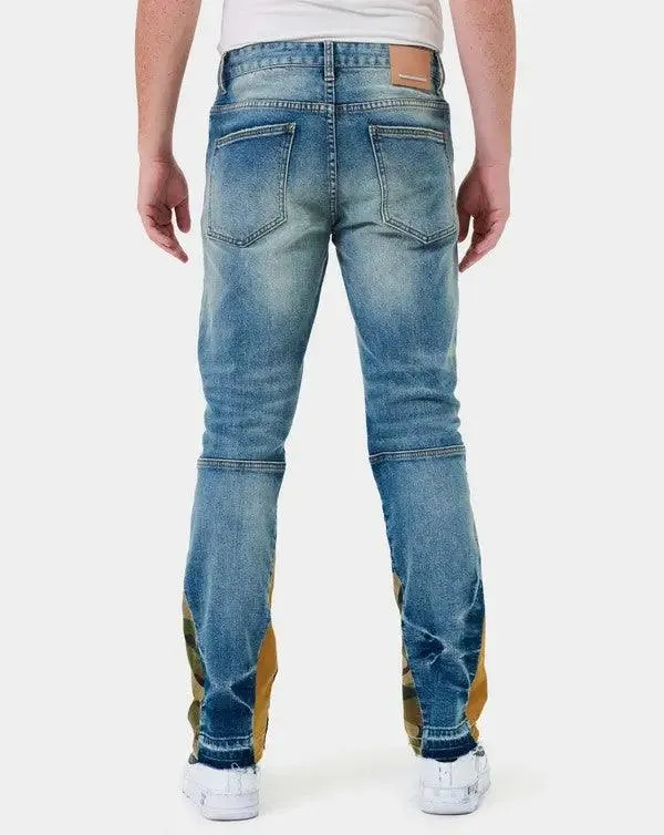 Men's Jeans Ripped & Repaired Slim Straight