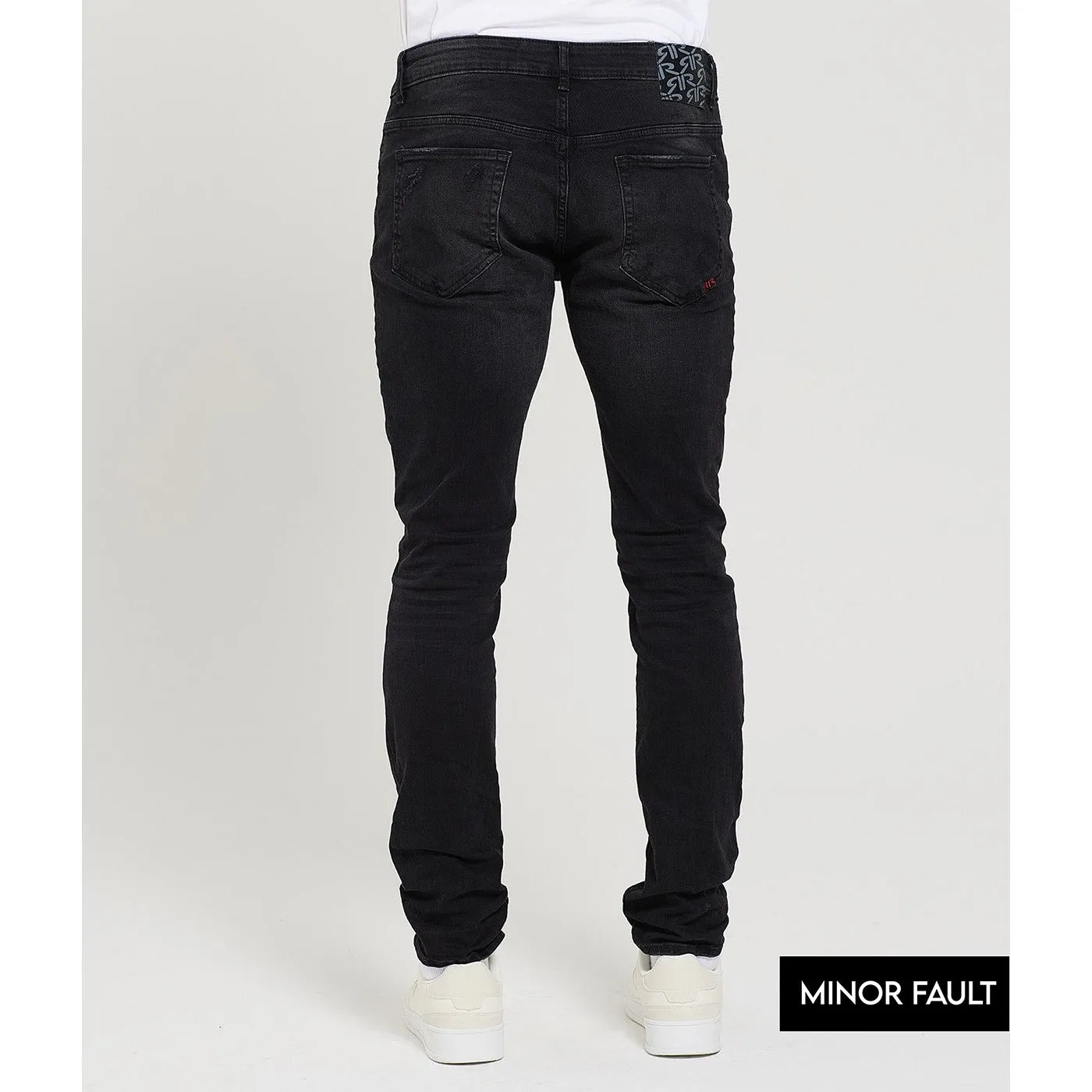 (Minor Fault) Black Ripped Slim Jeans