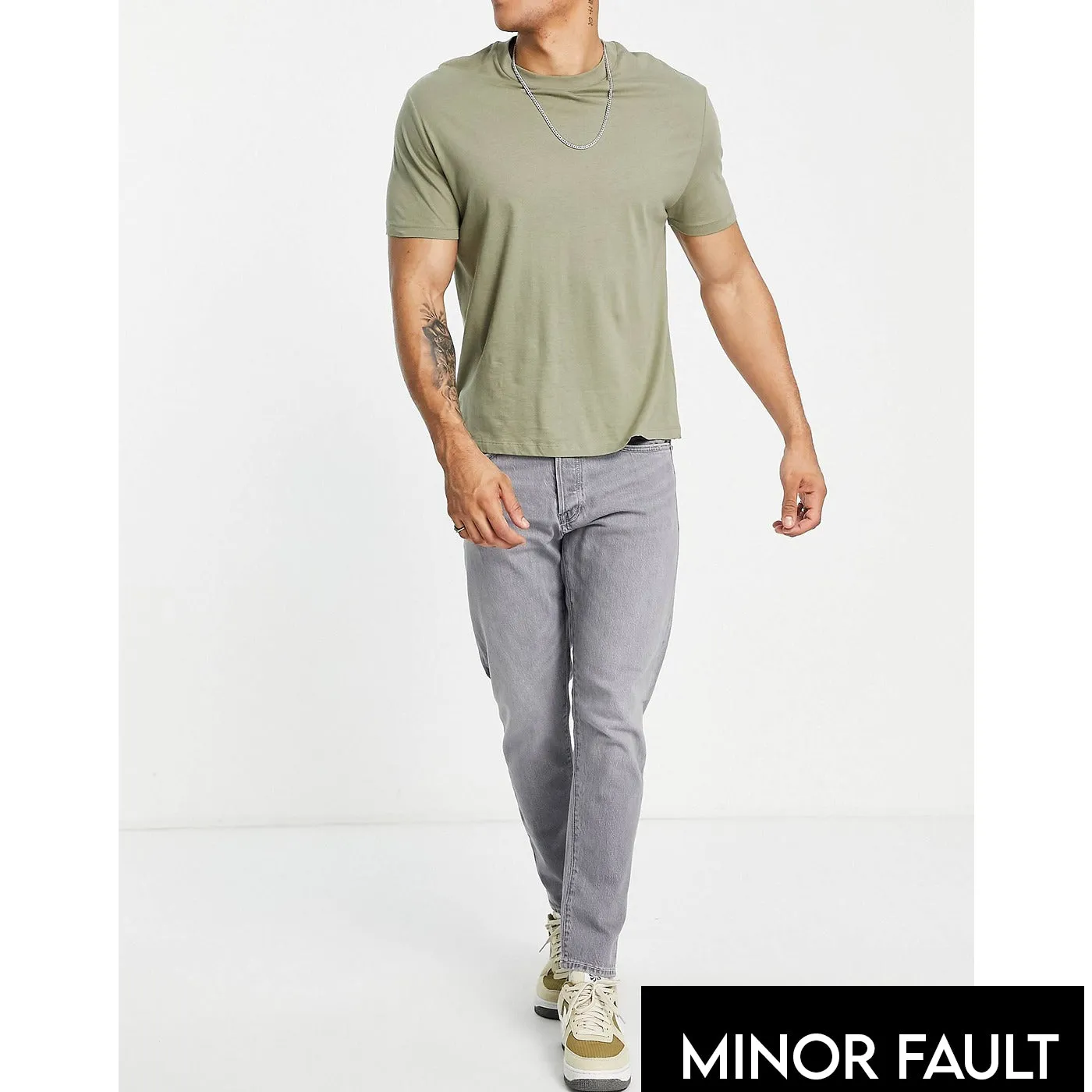 (Minor Fault) Grey Slim Tapered Jeans