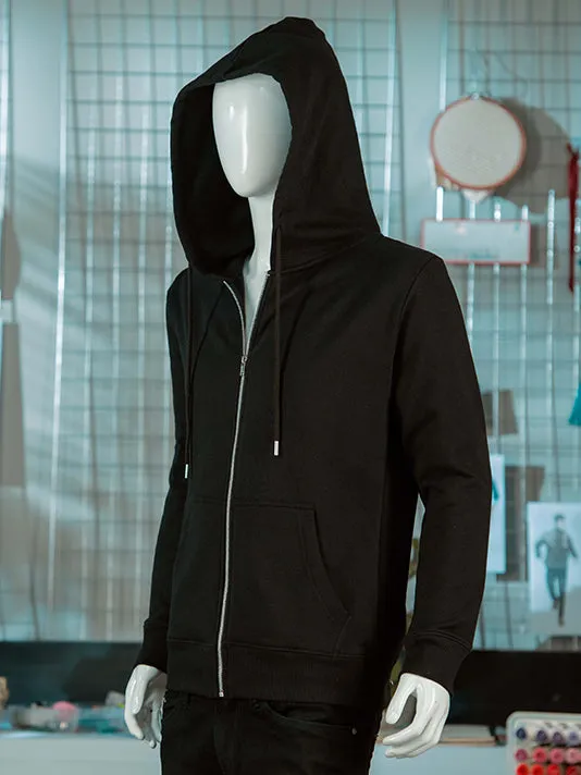 Plain Black Fleece Hoodie