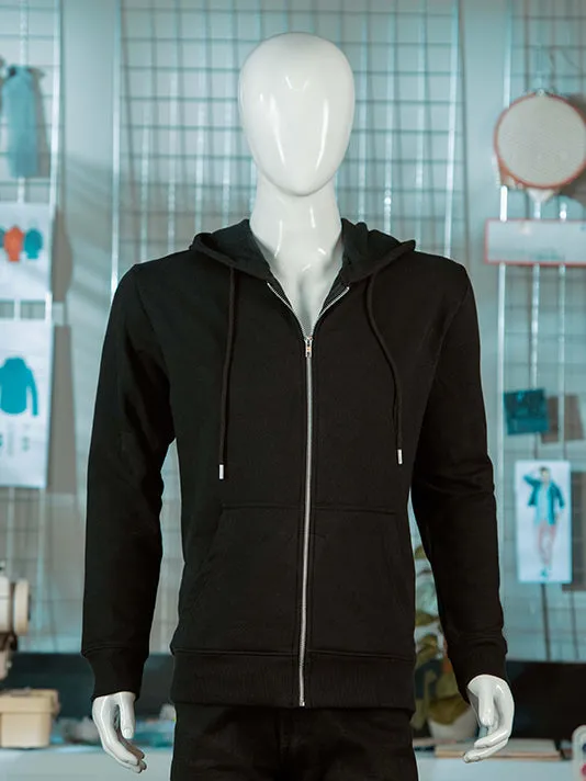 Plain Black Fleece Hoodie