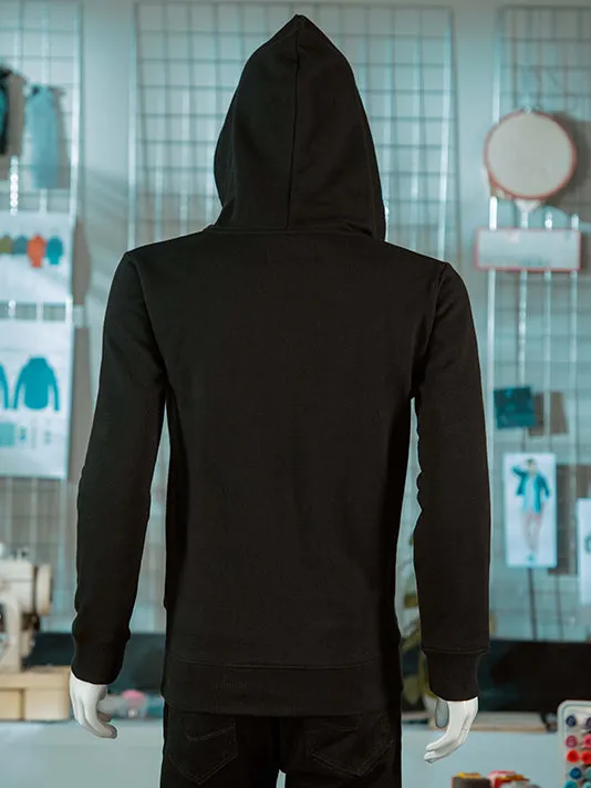 Plain Black Fleece Hoodie