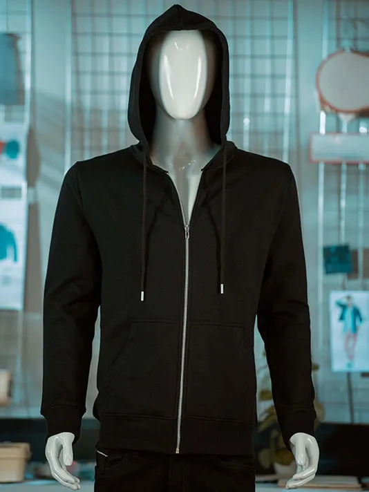 Plain Black Fleece Hoodie