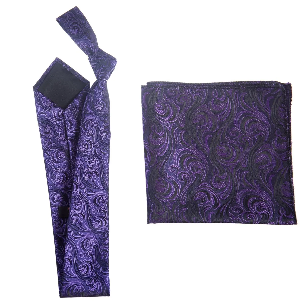 Self Tie  Classic Windsor Necktie and Pocket  Square Paisley Jacquard