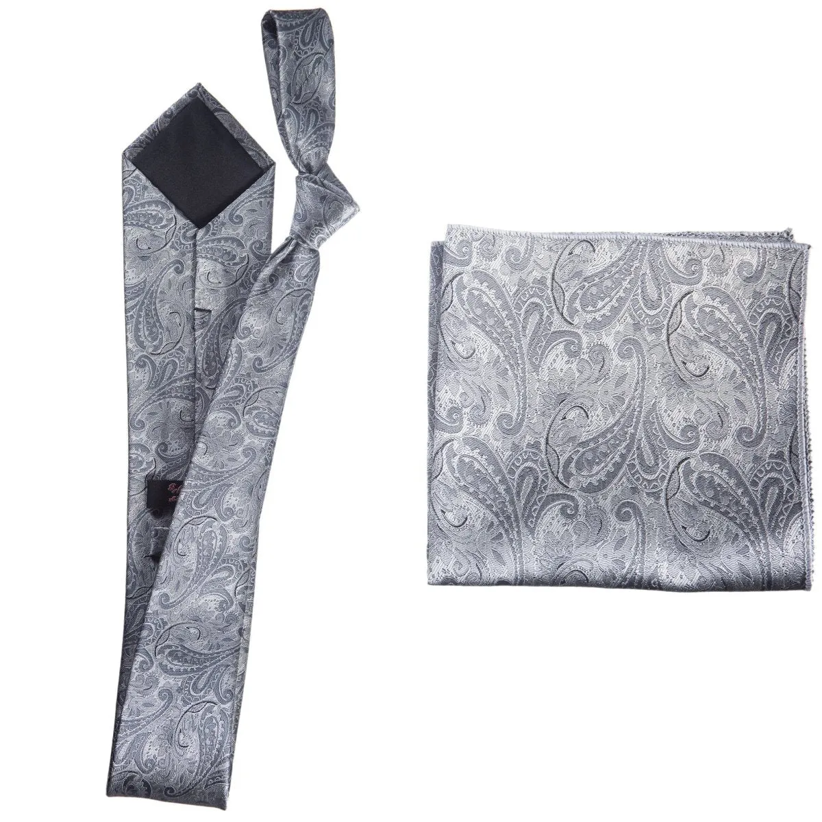 Self Tie  Classic Windsor Necktie and Pocket  Square Paisley Jacquard