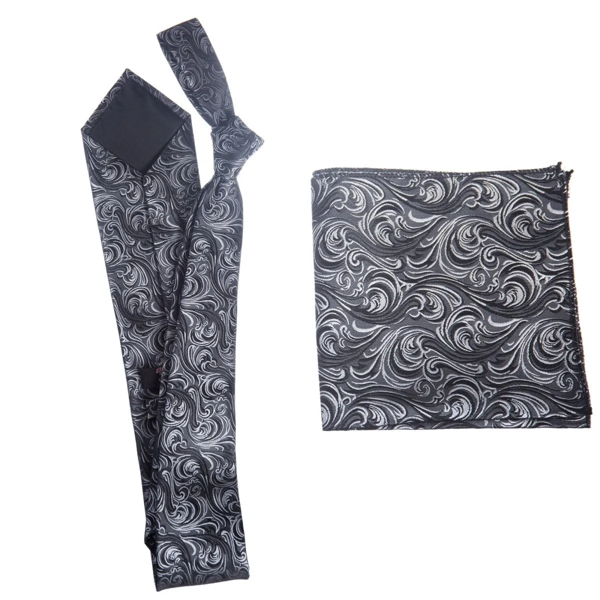 Self Tie  Classic Windsor Necktie and Pocket  Square Paisley Jacquard