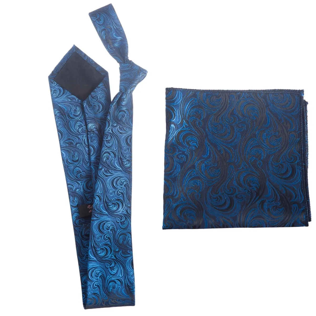 Self Tie  Classic Windsor Necktie and Pocket  Square Paisley Jacquard