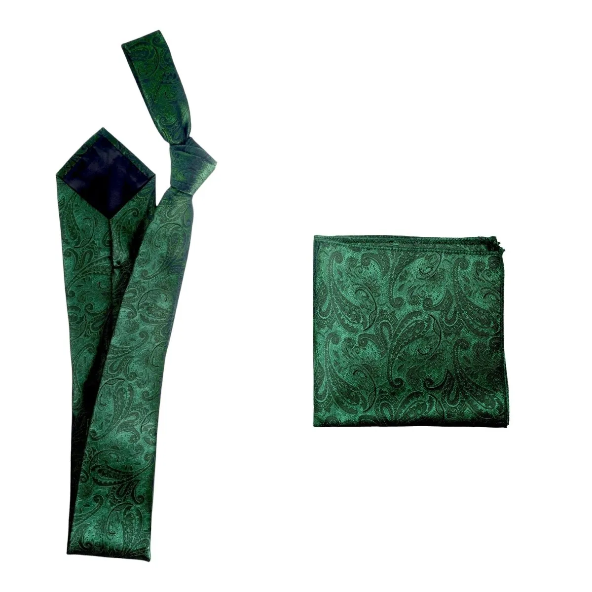 Self Tie  Classic Windsor Necktie and Pocket  Square Paisley Jacquard